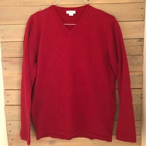Organic Cotton Classic Holiday  V-neck Sweater Men’s Medium